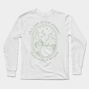 Desert Night Highway Road Succulent Long Sleeve T-Shirt